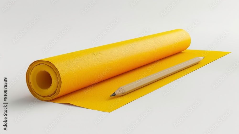 Construction paper, 3D illustration, realistic, isolated on white background Construction paper, 3D illustration, realistic, isolated on white background