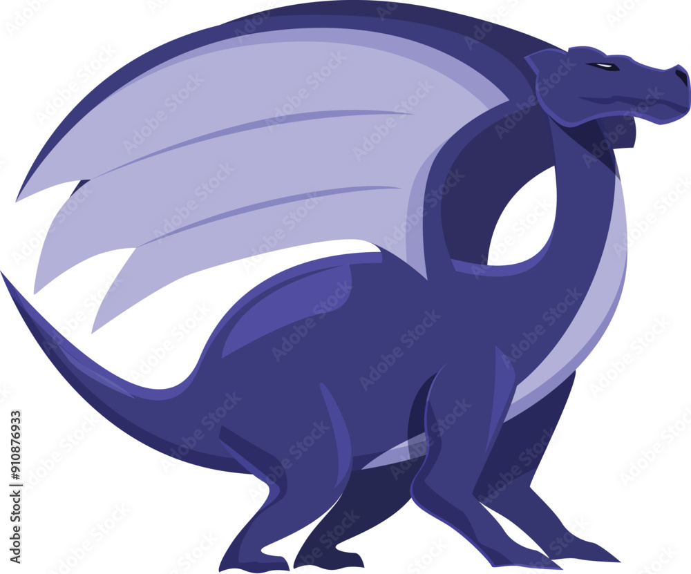 Majestic purple dragon standing proudly with its wings spread Majestic purple dragon standing proudly with its wings spread