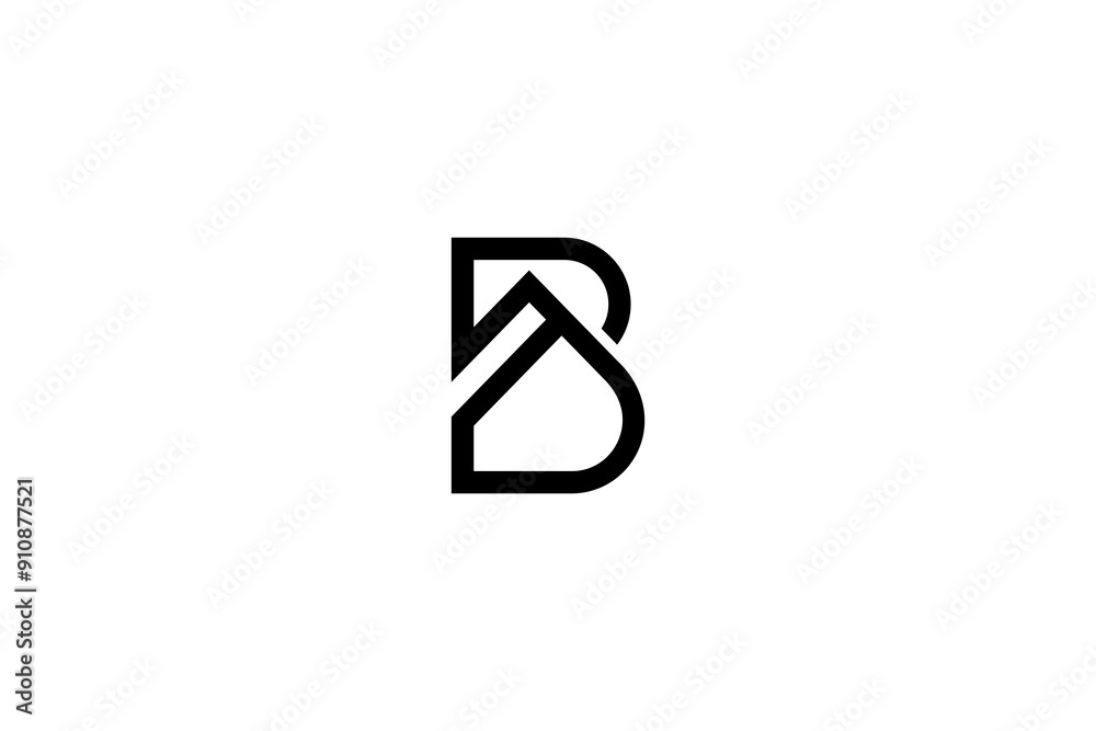 Letter AB or BA Logo Design Vector 
