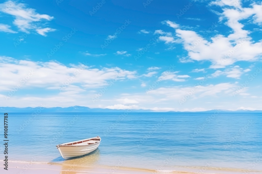 Panorama of clear sky background for summer vacation concept at ocean and summer sea water with sunlight of beautiful cloudy sky with generative ai Panorama of clear sky background for summer vacation concept at ocean and summer sea water with sunlight of beautiful cloudy sky with generative ai