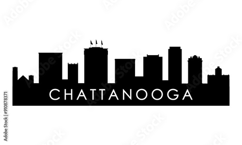 Wallpaper Mural Chattanooga skyline silhouette. Black Chattanooga city design isolated on white background.  Torontodigital.ca