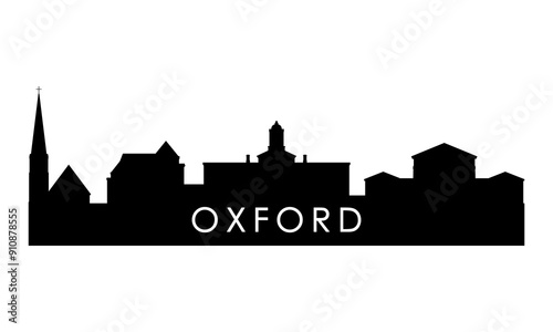 Oxford, Mississippi  skyline silhouette. Black Oxford city design isolated on white background. 