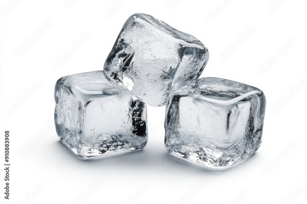 Ice cubes on white surface Ice cubes on white surface