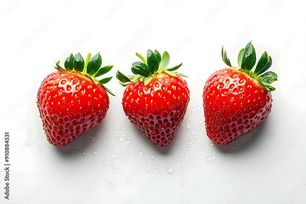 Red strawberries, fresh organic strawberries isolated on white background. Red strawberries, fresh organic strawberries isolated on white background.