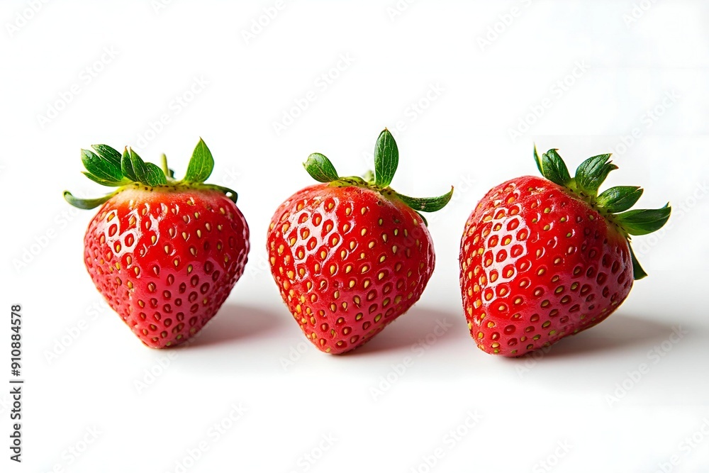 Red strawberries, fresh organic strawberries isolated on white background. Red strawberries, fresh organic strawberries isolated on white background.