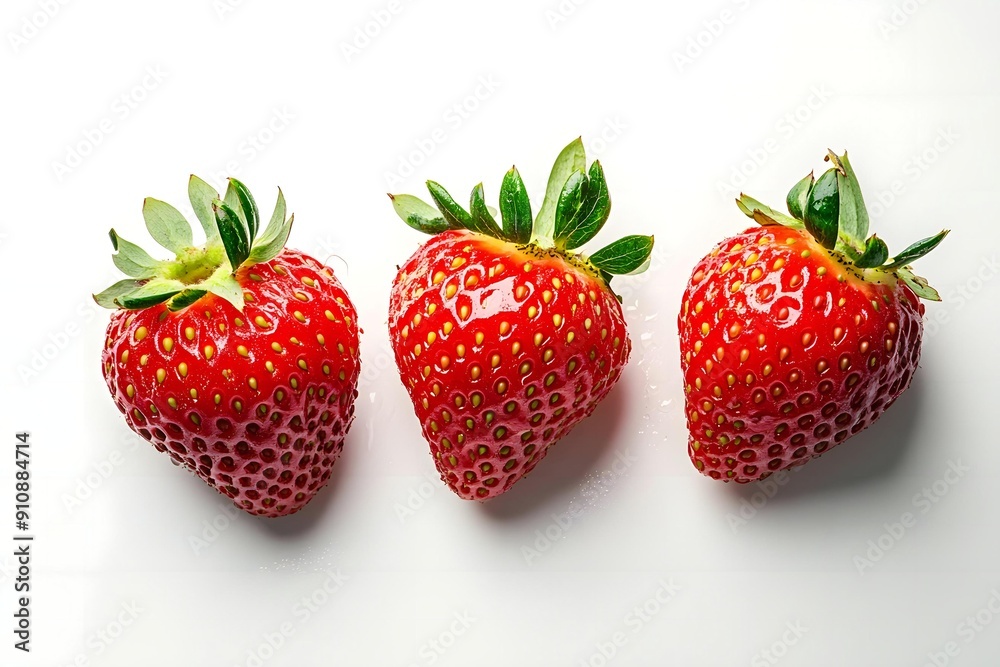Red strawberries, fresh organic strawberries isolated on white background. Red strawberries, fresh organic strawberries isolated on white background.