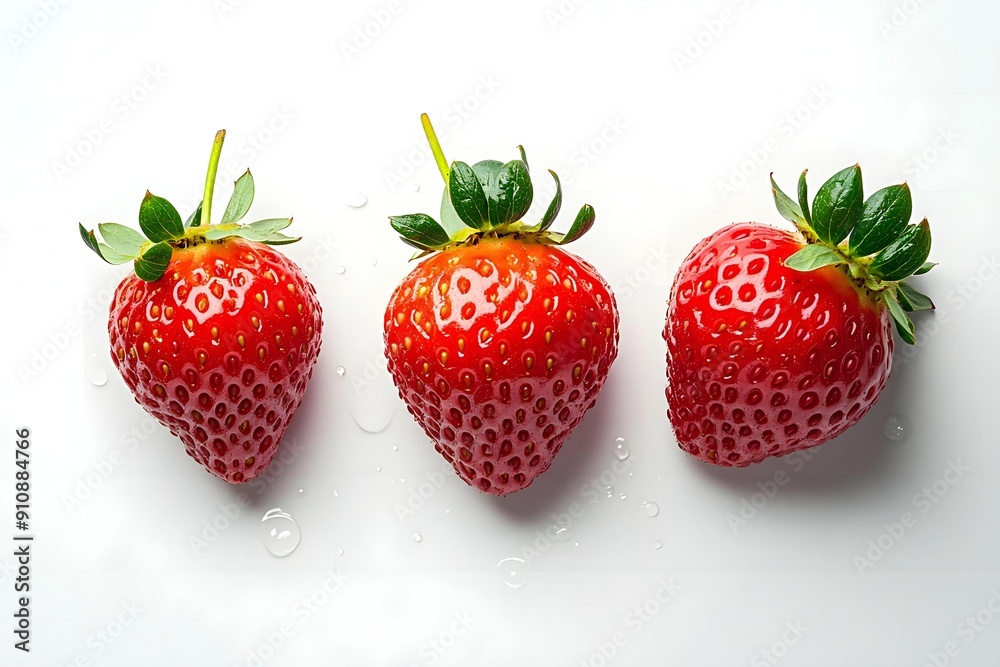 Red strawberries, fresh organic strawberries isolated on white background. Red strawberries, fresh organic strawberries isolated on white background.
