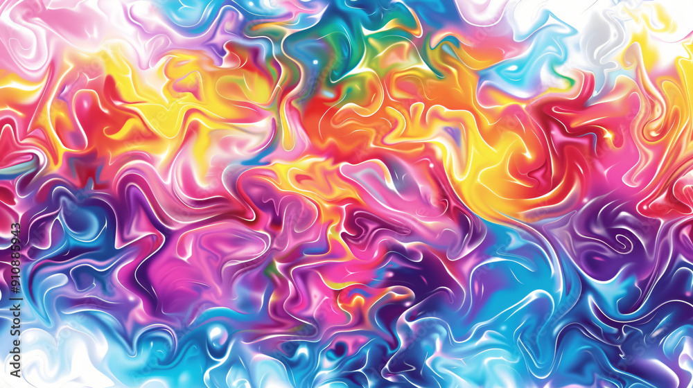 Colorful abstract background with a liquid paint effect, featuring swirls and mixing colors