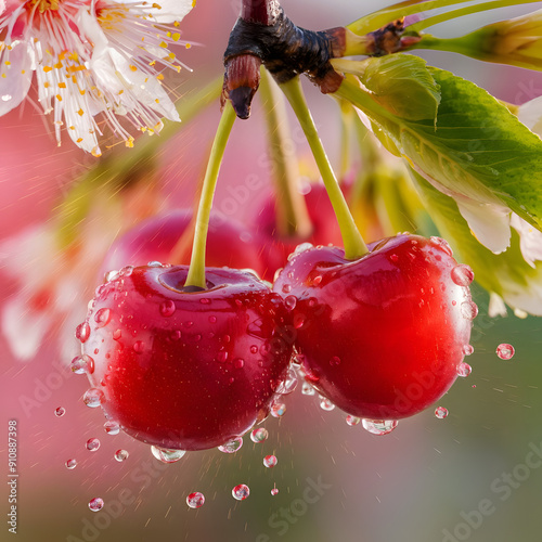 Glowing Cherries in Spring photo