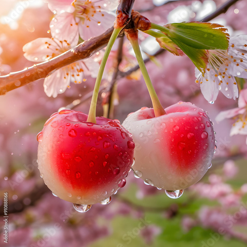 Glowing Cherries in Spring photo