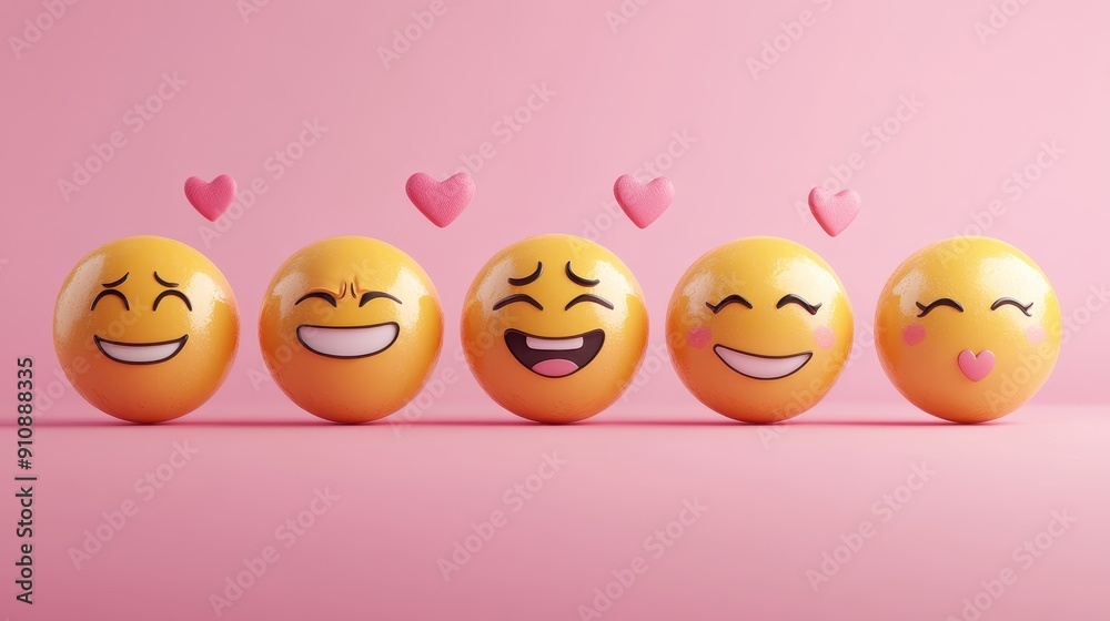 Set Icon Emoji of Yellow glossy 3d emotions face with Joy, happy and fun,sad,laugh,sleep,in love,Yellow balls with faces with different moods, Emotion expression, Vector illustration. Set Icon Emoji of Yellow glossy 3d emotions face with Joy, happy and fun,sad,laugh,sleep,in love,Yellow balls with faces with different moods, Emotion expression, Vector illustration.