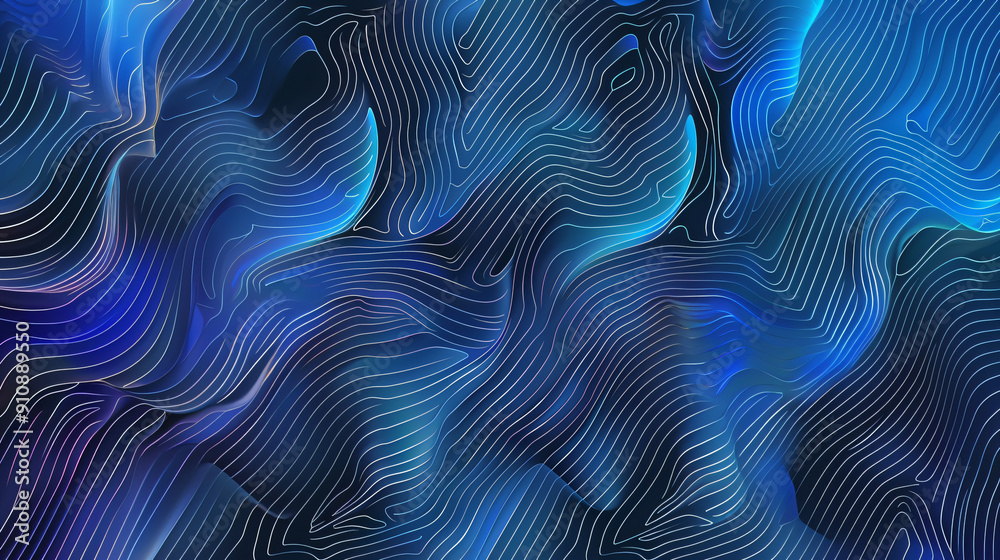 Modern and futuristic design with abstract blue wavy lines background Modern and futuristic design with abstract blue wavy lines background