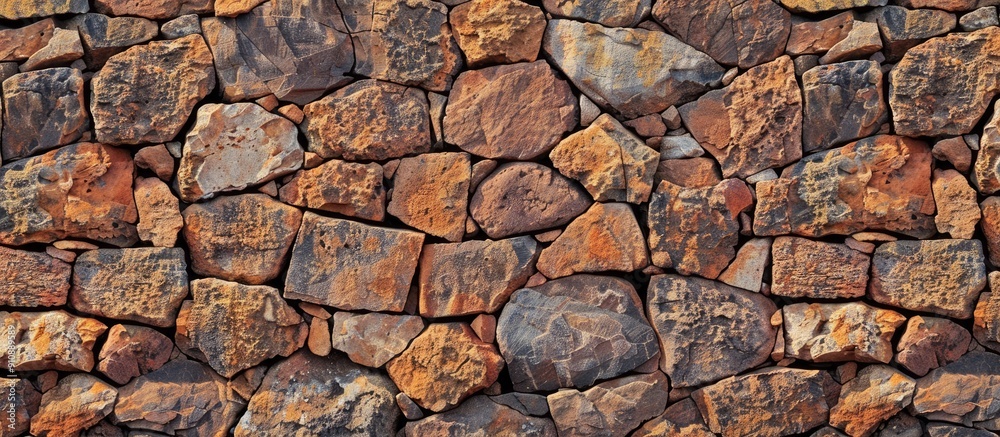 Laterite stone wall creating a backdrop with copy space image Laterite stone wall creating a backdrop with copy space image