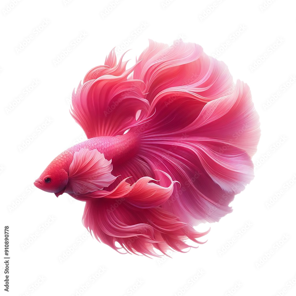 Fototapeta premium Radiant Pink Betta Fish with Elegant Fins