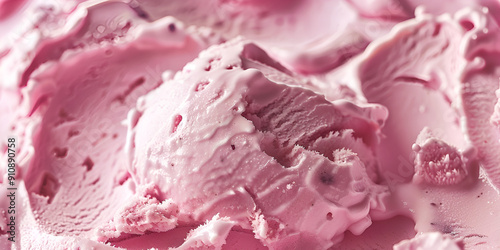 Pink Ice Cream Texture Close-Up