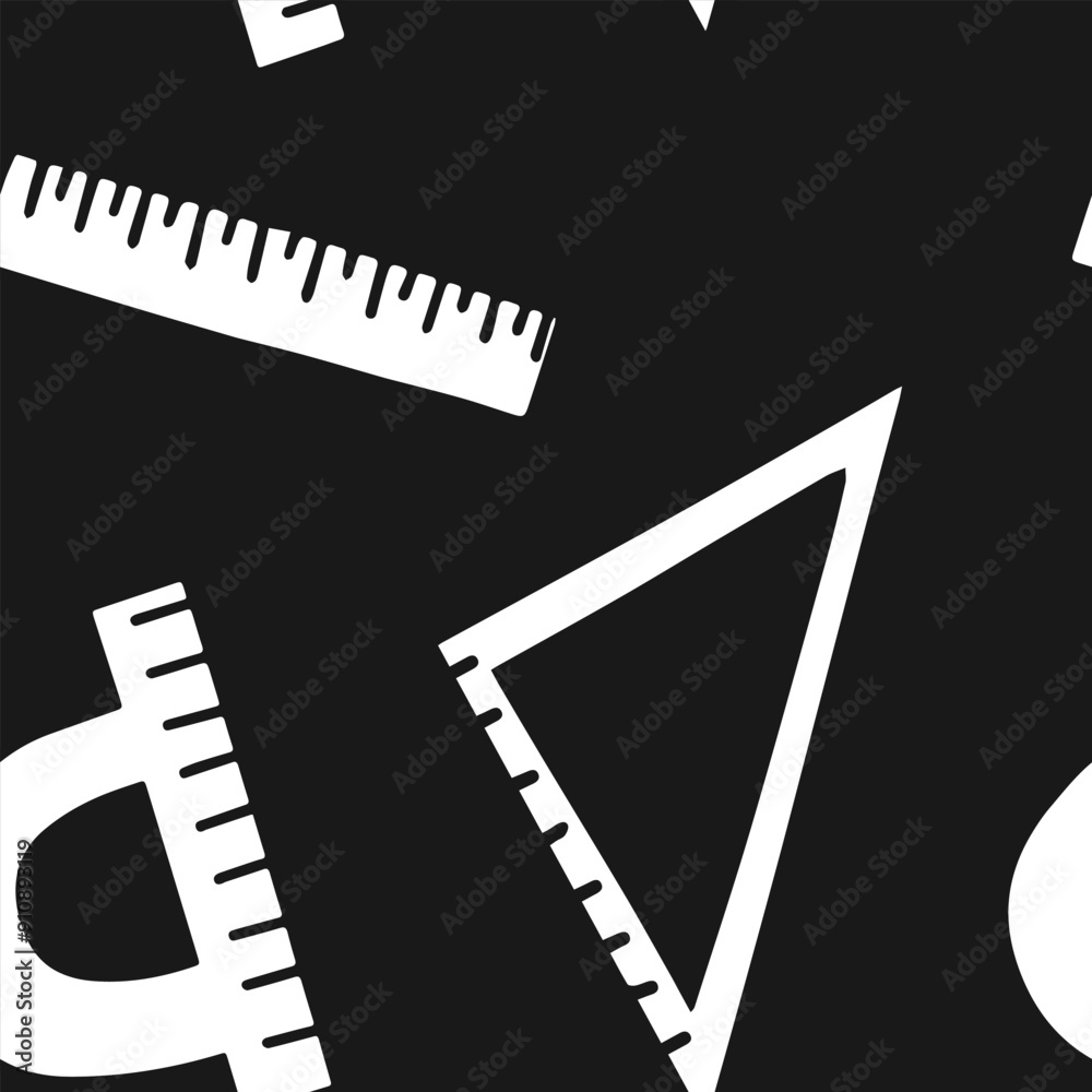 Back to school seamless vector chaotic pattern featuring rulers isolated on blue background Back to school seamless vector chaotic pattern featuring rulers isolated on blue background