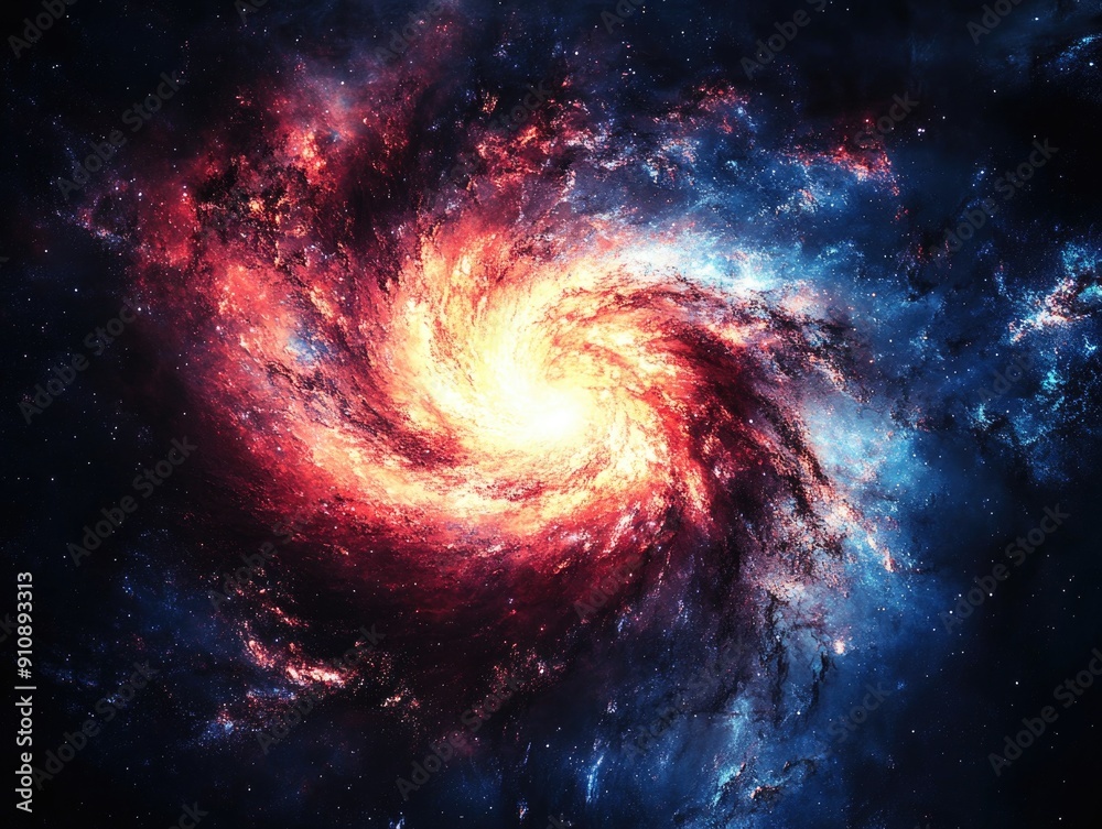 Spiral galaxy with stars Spiral galaxy with stars