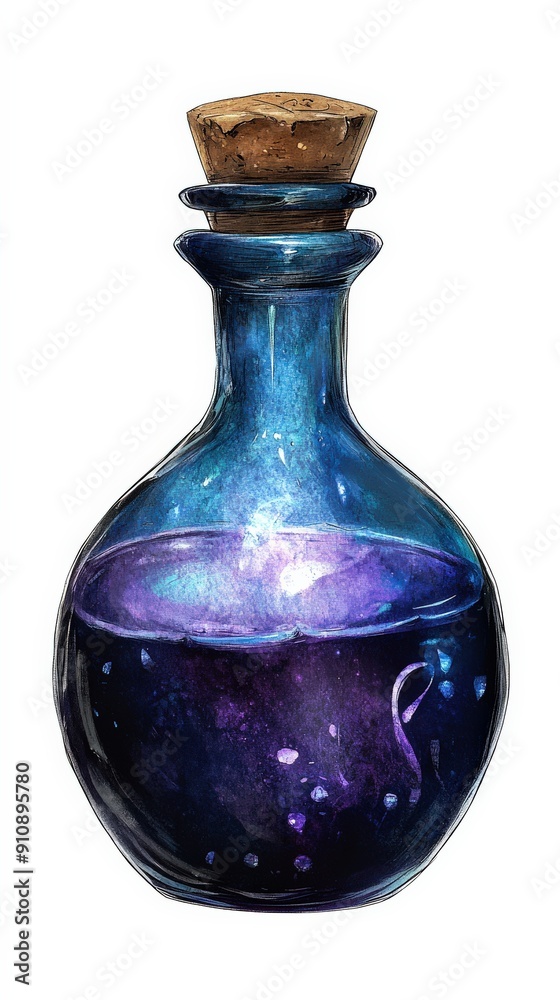A mystical potion in a glass bottle, swirling with vibrant colors, evoking a sense of magic and wonder. A mystical potion in a glass bottle, swirling with vibrant colors, evoking a sense of magic and wonder.