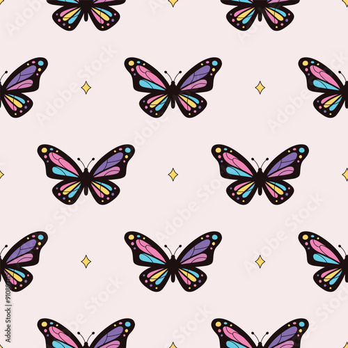 seamless pattern with butterflies
