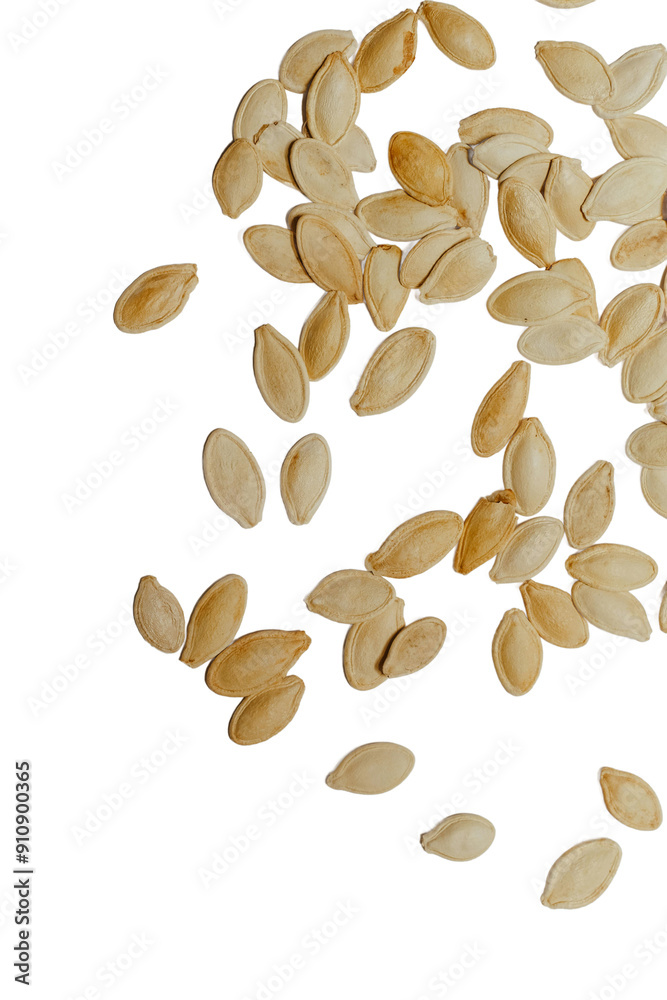 Golden Roasted Pumpkin Seeds on white or transparent png Golden Roasted Pumpkin Seeds on white or transparent png