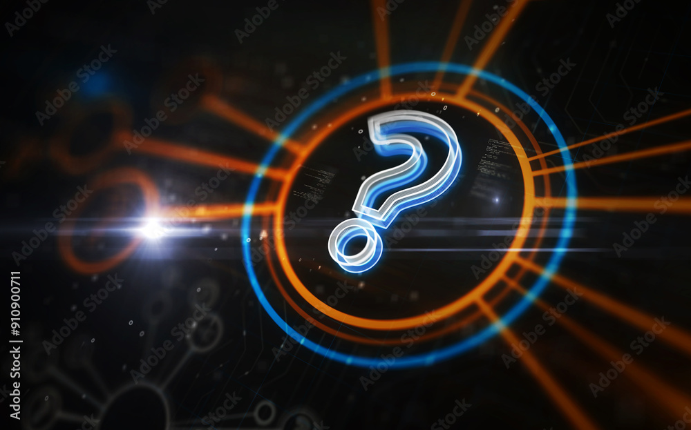 Question mark symbol digital concept 3d illustration Question mark symbol digital concept 3d illustration