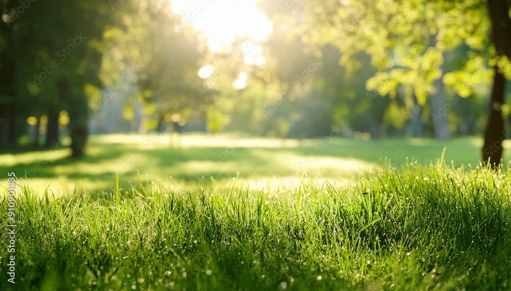 Sunlit Greens: Fresh Grass in the Park Sunlit Greens: Fresh Grass in the Park
