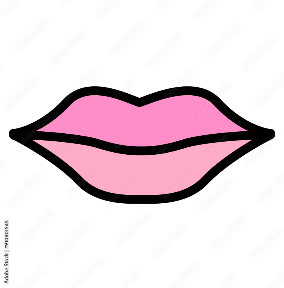 Lips Icon in Filled Line Style Lips Icon in Filled Line Style