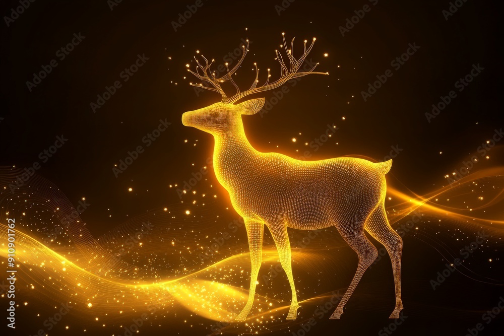 abstract reindeer silhouette