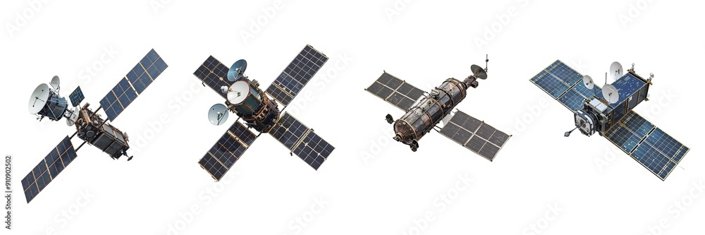 custom made wallpaper toronto digitalCollection of satellite isolated on transparent background. Generated Ai