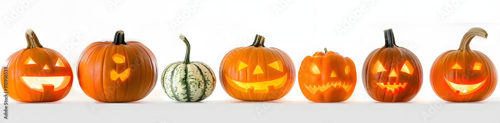 Halloween Pumpkins on white Halloween Pumpkins on white