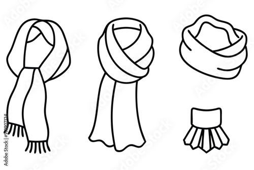 Simple scarf line art piece reflecting elegant clothing accessories