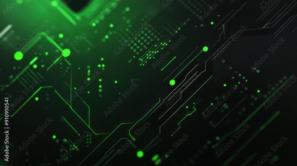 Obraz premium Abstract Green Circuitry Background