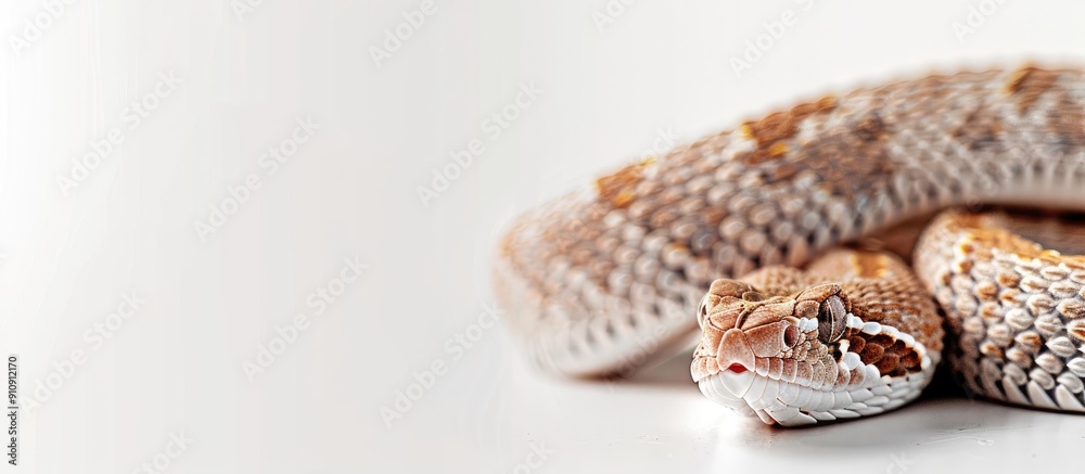 Obraz premium Sidewinder snake Crotalus cerastes depicted on a white backdrop with ample copy space image