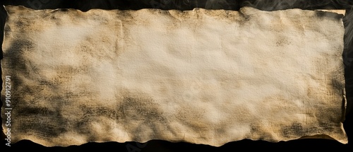 Overlay of parchment surface effect, on black background, Generative AI