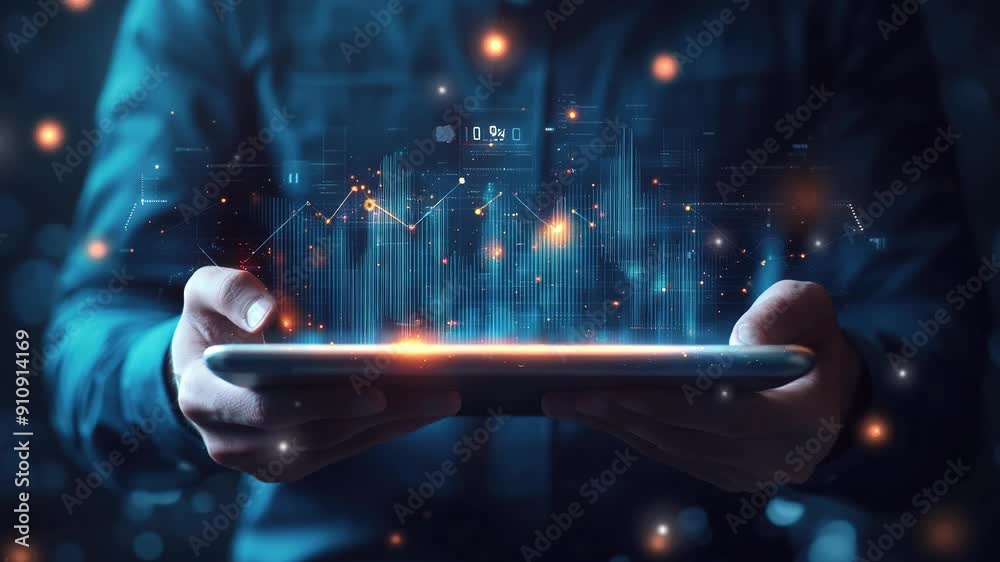 Financial stock market or business growth concept. Business analysis charts with economic growth graphs digital. Graph and stock market data on a digital technology concept. Business development