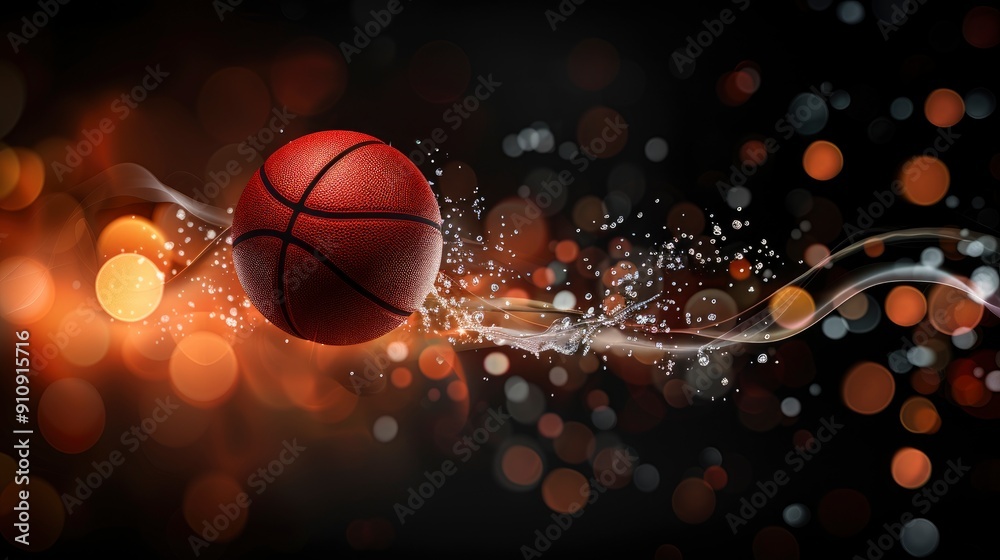 A Single Basketball Against A Black Background With Abstract Lights, Creating A Dramatic Effect, Wallpaper Pictures, Background Hd A Single Basketball Against A Black Background With Abstract Lights, Creating A Dramatic Effect, Wallpaper Pictures, Background Hd