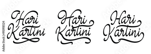 Hari Kartini Lettering Text Decorative