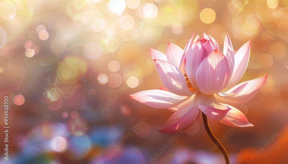 Detail of Lotus Flower with Bokeh Background Detail of Lotus Flower with Bokeh Background