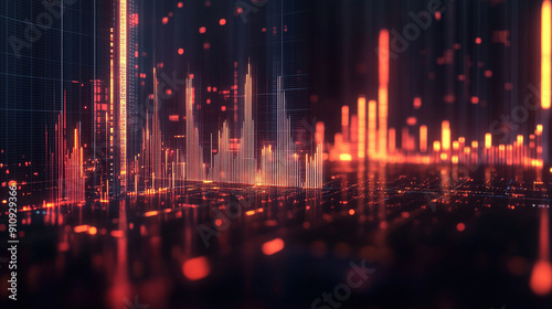 Wallpaper Mural Financial Growth Chart. Ascending business analysis charts with economic growth graphs digital. Business growth. Graph and stock market data on a digital technology concept. Stock market display Torontodigital.ca