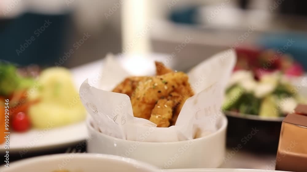 delicious food in fancy restaurant, close up shot delicious food in fancy restaurant, close up shot