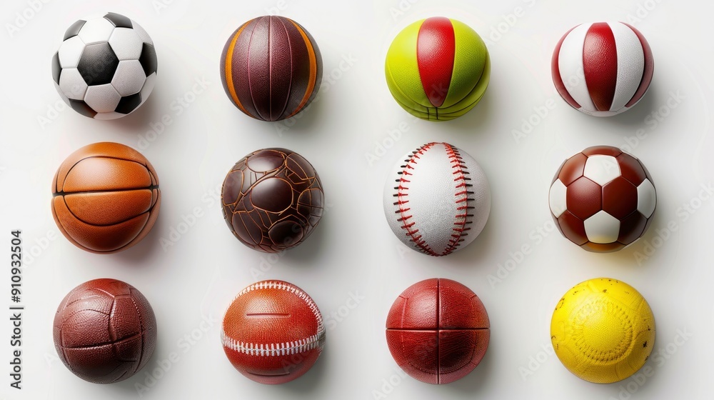 A Set Of Different Sport Balls On A White Background, Showcasing Diversity In Sports, Wallpaper Pictures, Background Hd
