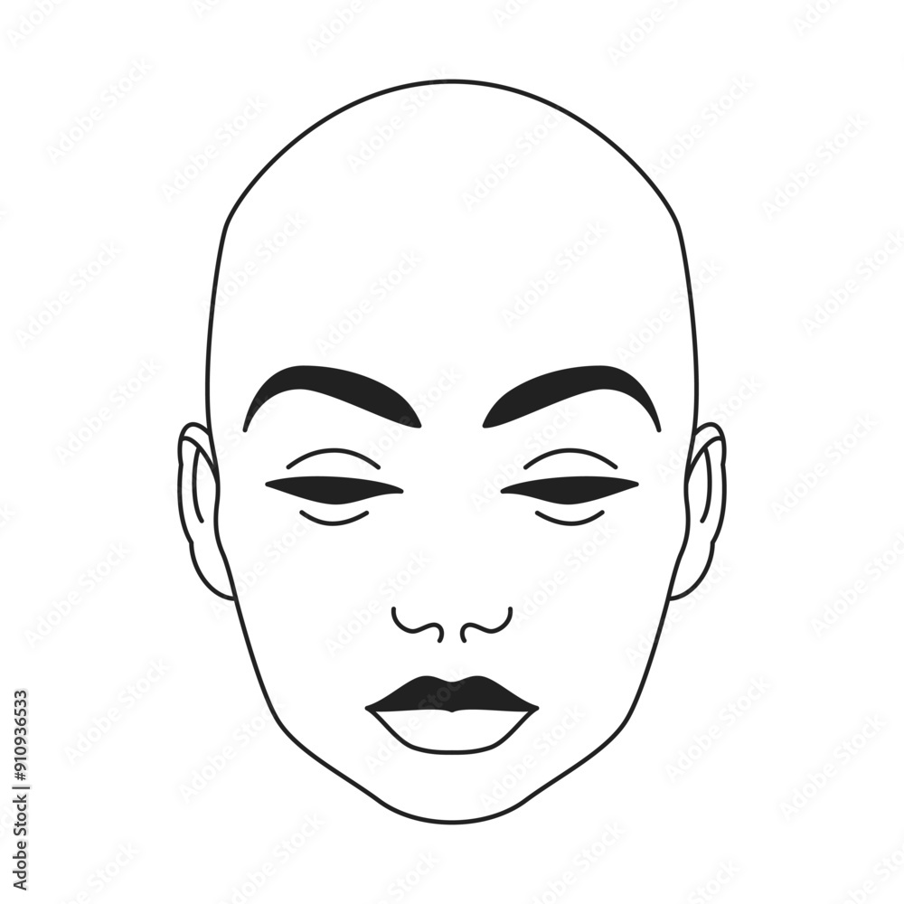 Y2k futuristic bald cyber human person head contemporary pop art outline icon vector flat illustration. Hi tech man woman portrait science fiction psychedelic punk artwork monochrome t shirt print Y2k futuristic bald cyber human person head contemporary pop art outline icon vector flat illustration. Hi tech man woman portrait science fiction psychedelic punk artwork monochrome t shirt print