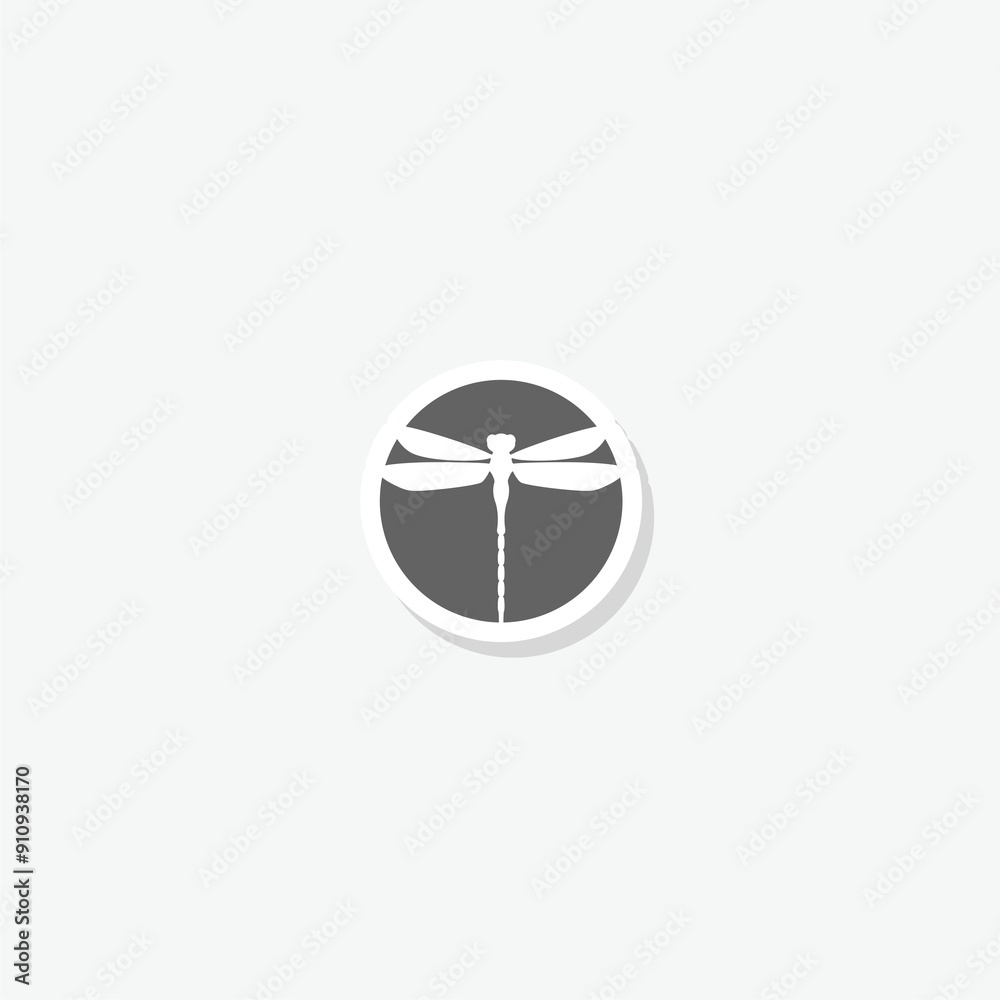 Dragonfly icon logo sticker isolated on gray background Dragonfly icon logo sticker isolated on gray background
