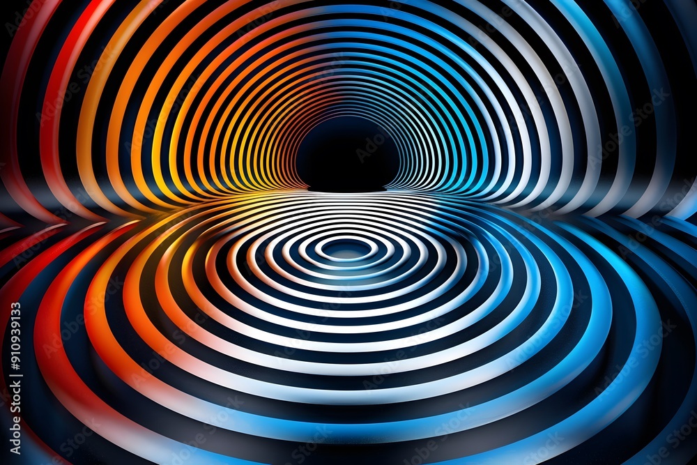 A series of concentric circles forming an eye-catching, colorful pattern. List of Art Media Art Deco realistic A series of concentric circles forming an eye-catching, colorful pattern. List of Art Media Art Deco realistic