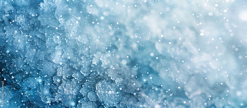 Obraz premium Winter background with a frozen ice surface covered in snow ideal for design projects with copy space image