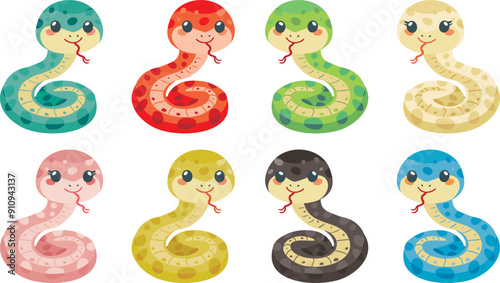 巳年の蛇のイラストセット