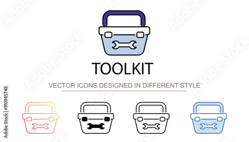 Toolkit icon design with white background stock illustration