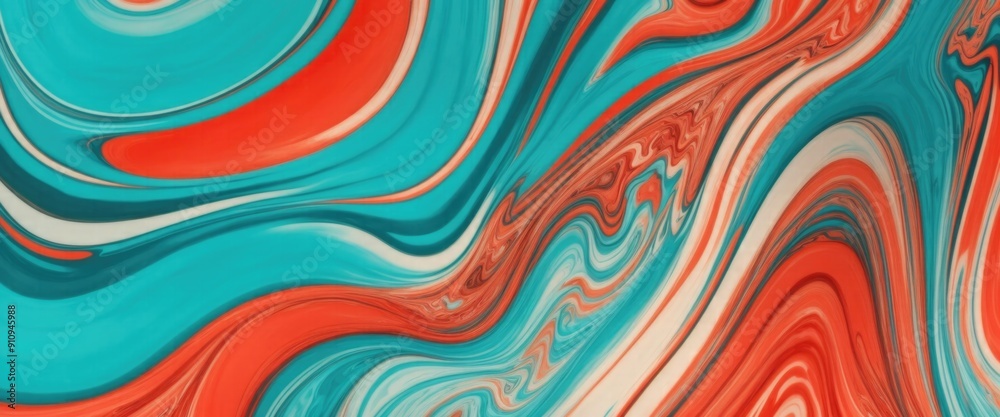 Luxurious marbling Red, paint swirls in beautiful teal and orange colors abstract background with waves Luxurious marbling Red, paint swirls in beautiful teal and orange colors abstract background with waves