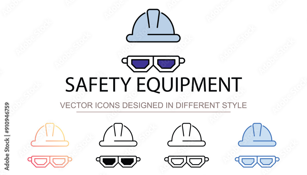 Safety equipment icon design with white background stock illustration