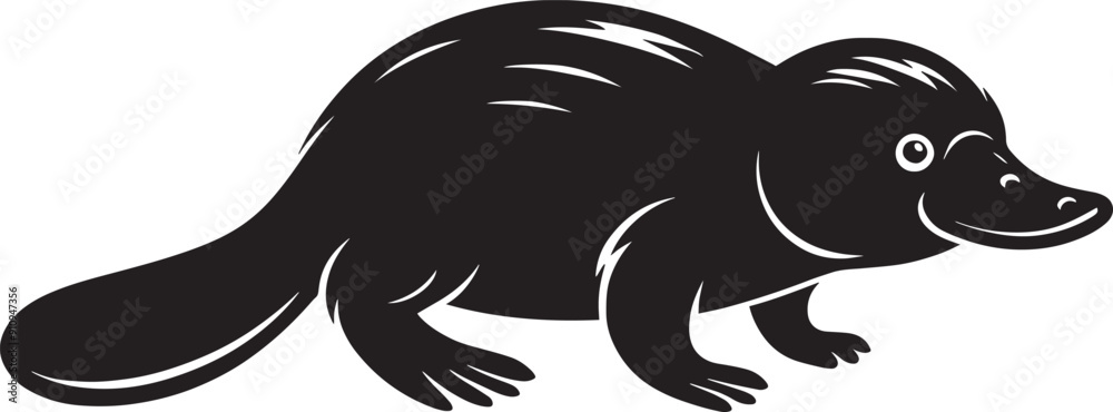 Platypus Silhouette isolated on white background Minimalist Platypus vector shape icon Platypus Silhouette isolated on white background Minimalist Platypus vector shape icon